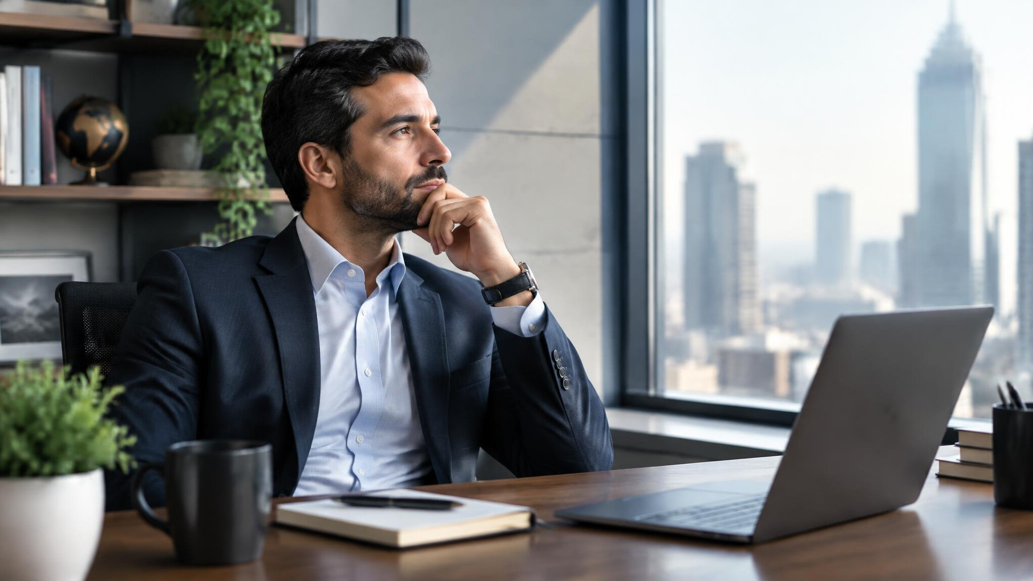 business leader reflecting