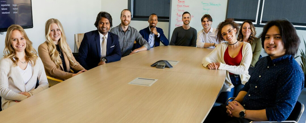 group of professionals in leadership workshop